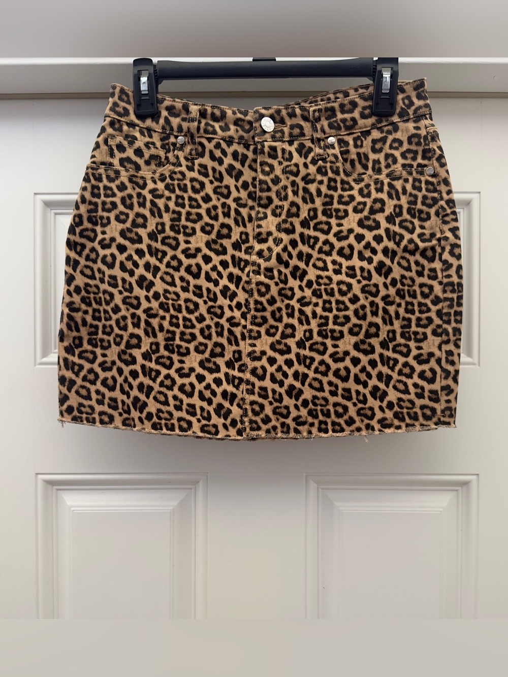 GUESS Leopard Print Mini Skirt - Tan & Black Medium